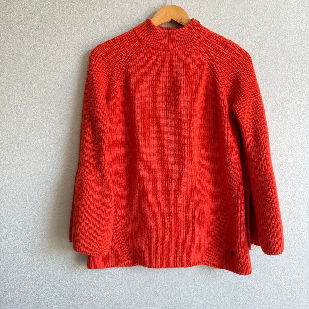 Sweaty Betty Orange Wool Blend Mock Neck Sweater Size Small
